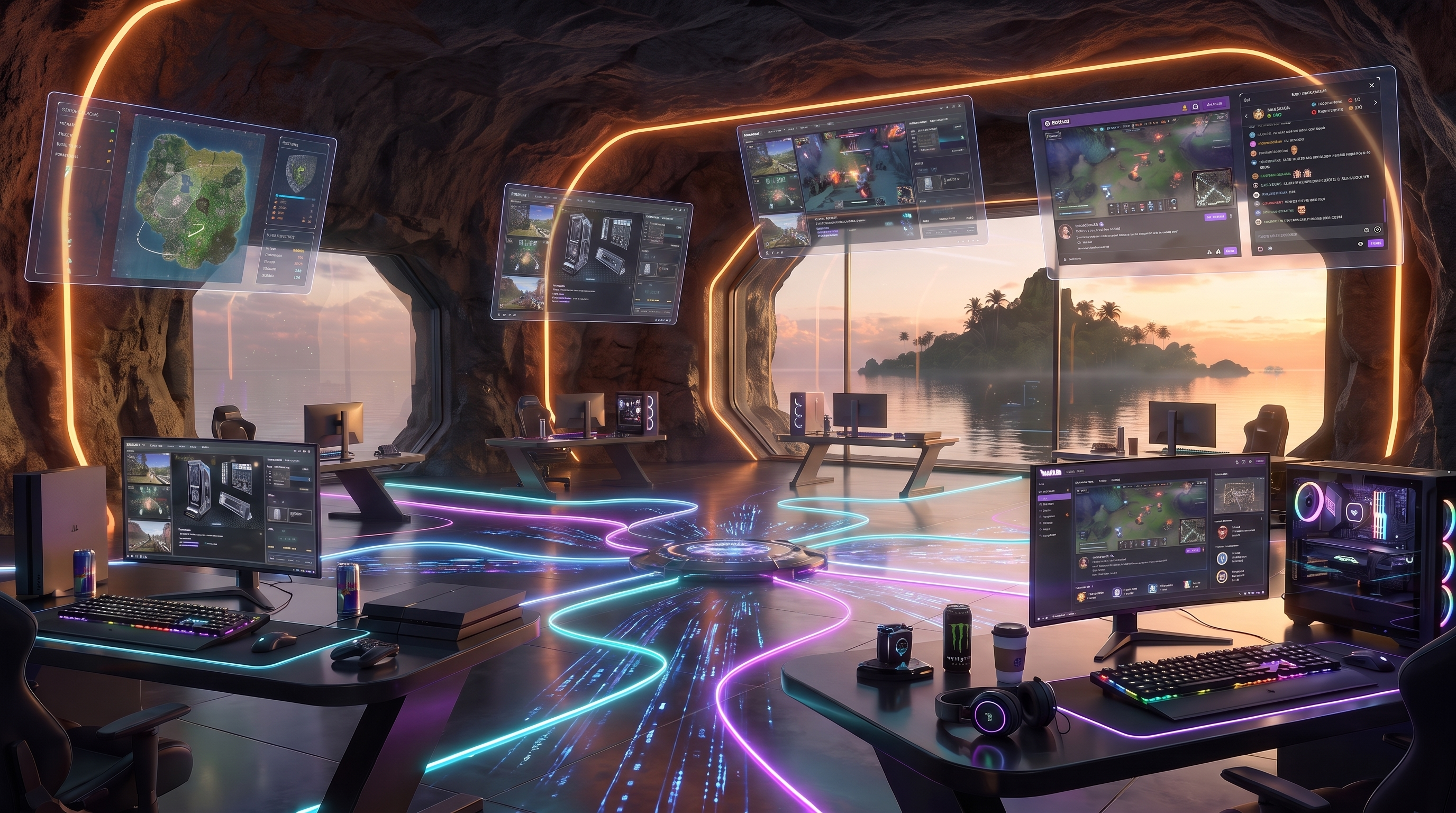 Neon community lounge interface