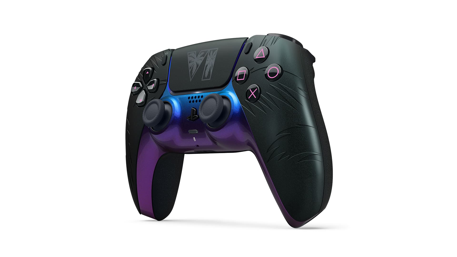 Official PlayStation image of the Grand Theft Auto VI Black Limited Edition DualSense controller