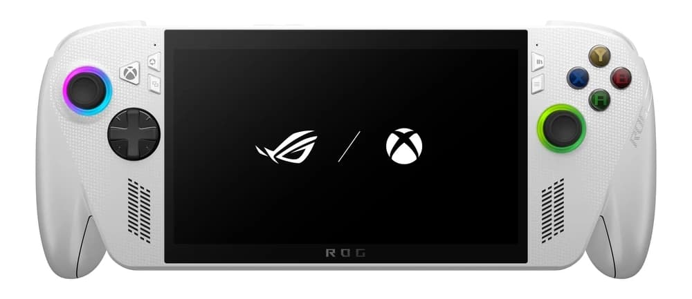Official ASUS press image of the white base ROG Xbox Ally, shown from the front.