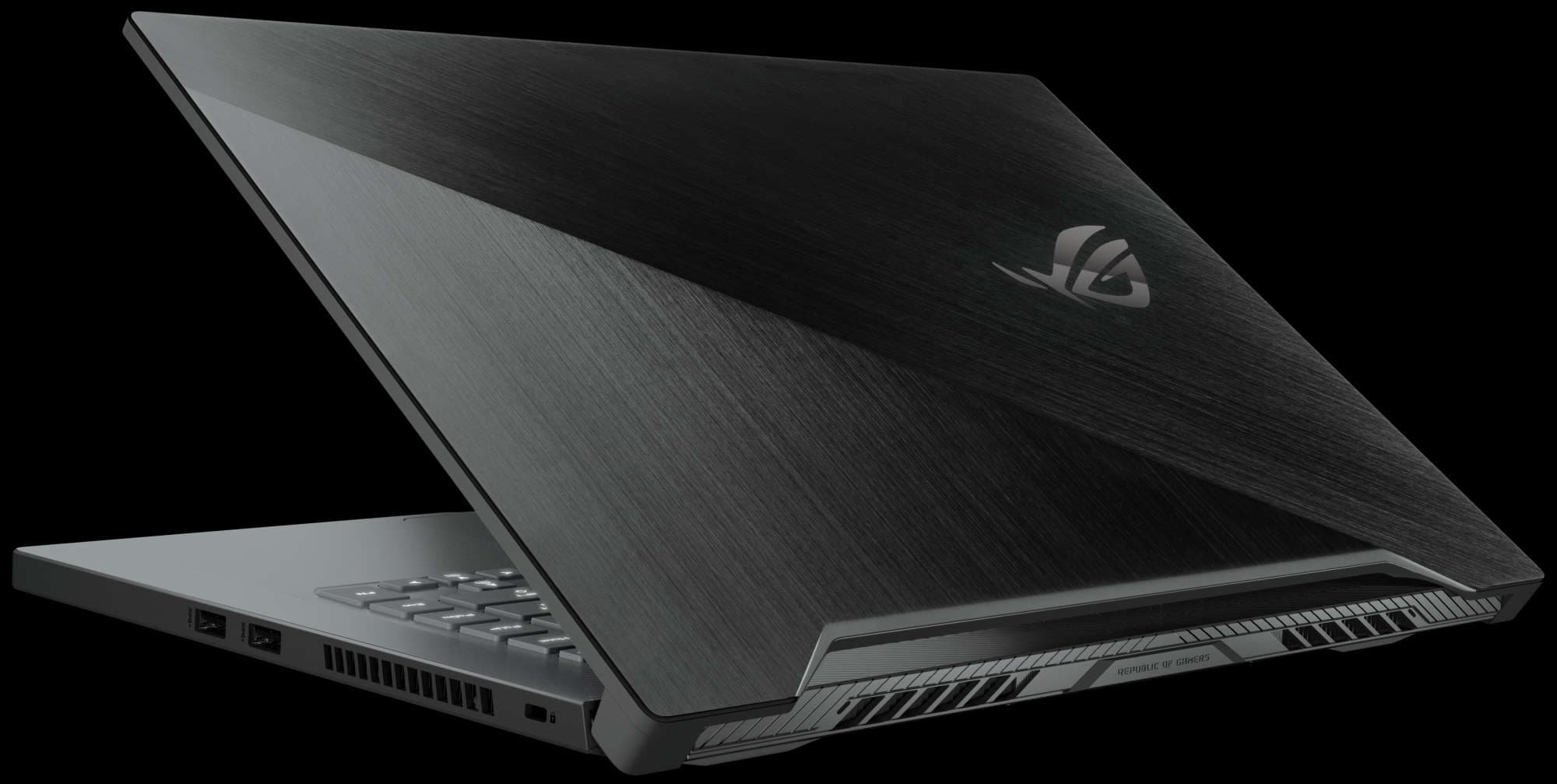 ASUS ROG Zephyrus G15 gaming laptop open at an angle