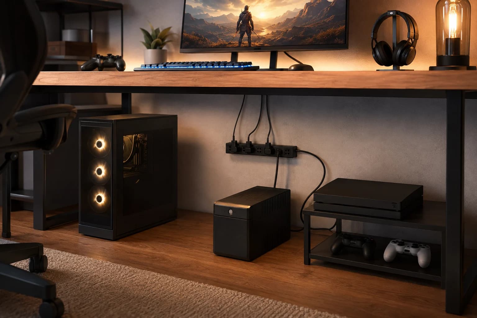 A Surge Protector or UPS