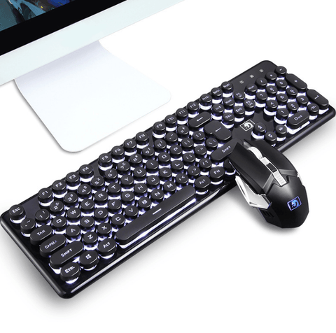 Wireless charging light gaming keyboard and mouse set mechanical feel - Gamer Z Paradise