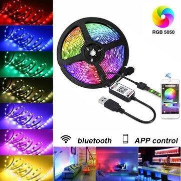 5V USB LED Strip Lights 5050 RGB Bluetooth APP Control Dimmable TV Back Lighting Smart Strips - Gamer Z Paradise