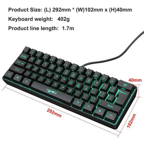 61-key Gaming Membrane Keyboard RGB Light Mini Keyboard - Gamer Z Paradise
