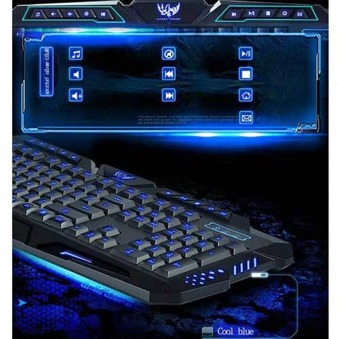 A877 114-key Led Backlit Wired Usb Gaming Keyboard Black - Black