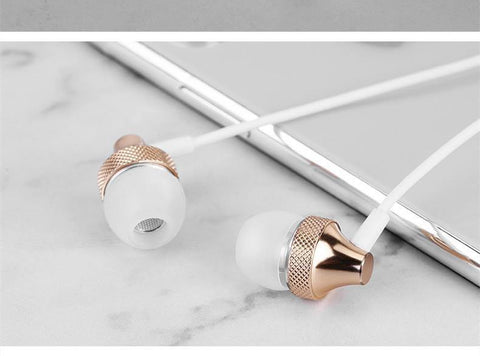 Auricular Metal Fever Heavy Bass Copper HD Metal Bass Stereo Earpiece - Gamer Z Paradise