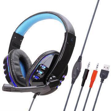 Bakeey Gaming Headset USB Headphone Stereo with 3.5mm RGB LED Surround Sound Mic for Laptop - Gamer Z Paradise