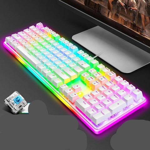 Black green tea red axis 108-key desktop gaming keyboard - Gamer Z Paradise