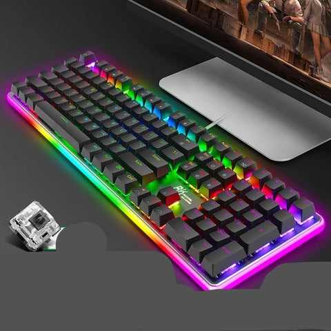 Black green tea red axis 108-key desktop gaming keyboard - Gamer Z Paradise