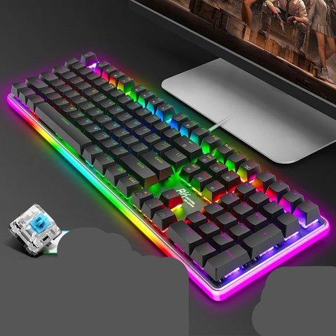 Black green tea red axis 108-key desktop gaming keyboard - Gamer Z Paradise