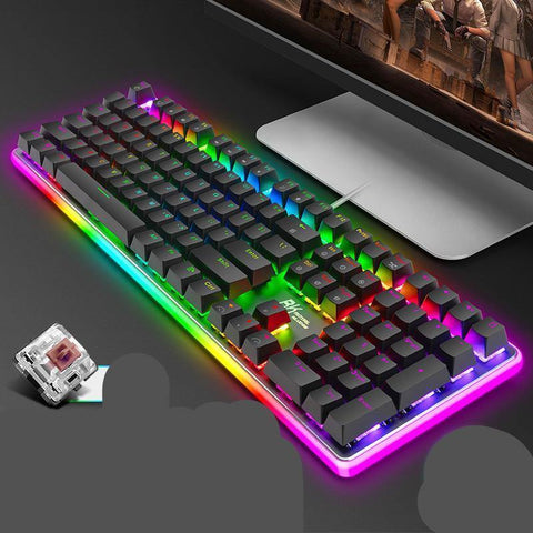Black green tea red axis 108-key desktop gaming keyboard - Gamer Z Paradise