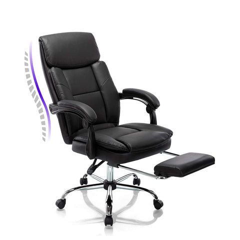 Blazezo Big & Tall Office Chair with Footrest- Bonded Leather Desk Chair Swivel Rolling High Back Computer Chair Adjustable Ergonomic Task Chair - Gamer Z Paradise