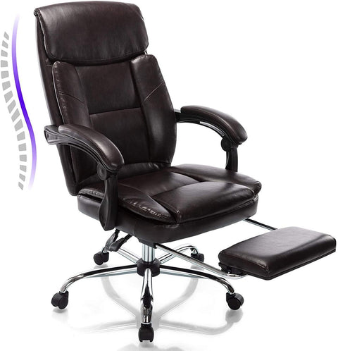 Blazezo Big & Tall Office Chair with Footrest- Bonded Leather Desk Chair Swivel Rolling High Back Computer Chair Adjustable Ergonomic Task Chair - Gamer Z Paradise
