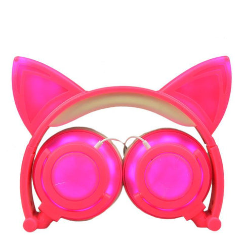 Cat ear head-mounted luminous foldable mobile phone music headset - Gamer Z Paradise