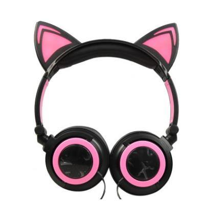 Cat ear head-mounted luminous foldable mobile phone music headset - Gamer Z Paradise