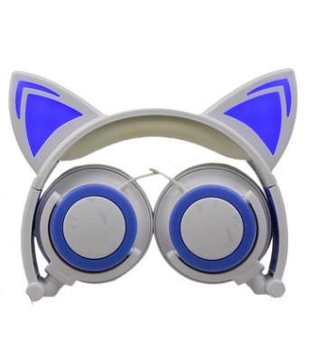 Cat ear head-mounted luminous foldable mobile phone music headset - Gamer Z Paradise
