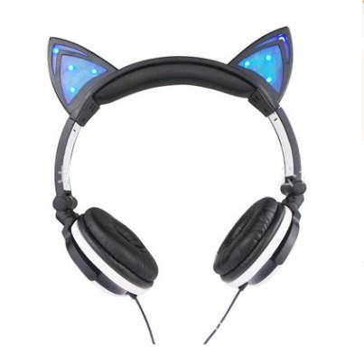Cat ear head-mounted luminous foldable mobile phone music headset - Gamer Z Paradise