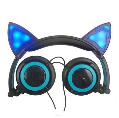Cat ear head-mounted luminous foldable mobile phone music headset - Gamer Z Paradise