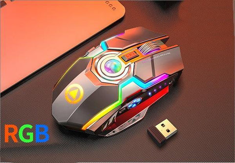 Color Wireless Gaming RGB Rechargeable Mute Button Mouse - Gamer Z Paradise