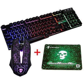 Colorful Backlight USB Wired Gaming Keyboard 2400DPI LED Gaming Mouse Combo with Mouse Pad - Gamer Z Paradise