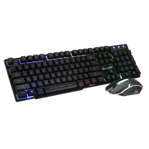 D280 104 Keys Gaming Keyboard RGB Backlit Light Wired Keyboard and 1600 DPI Gaming Mouse Set - Gamer Z Paradise
