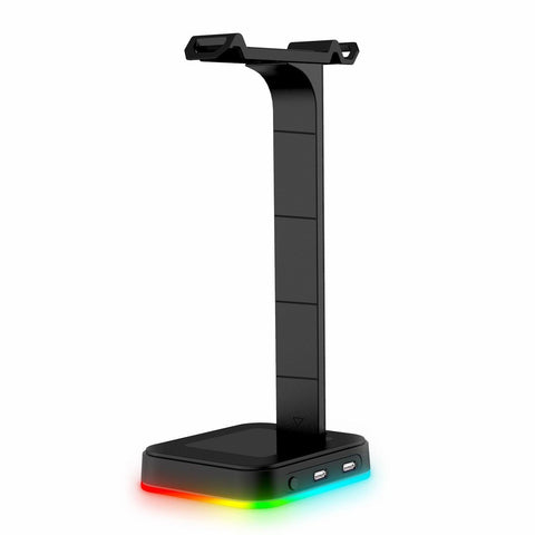 Desktop Gamer 2 In 1 RGB Headphone Stand Power Strip Desk Gaming Headset Holder With 2 USB Charging Earphone Hanger - Gamer Z Paradise