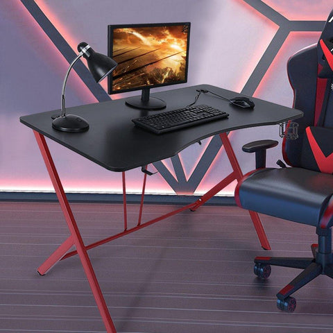 Gaming Desk 47.2 Inches Home Office Computer Table, Black Gamer Workstation - Gamer Z Paradise