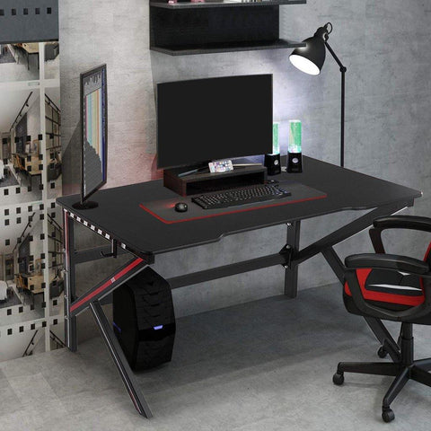 Gaming Desk 47.2 inches Home Office Computer Table, Black Gamer Workstation - Gamer Z Paradise