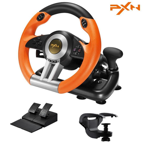 Gaming Steering Wheel PC PS4 Racing Wheel 180° Universal PXN with Pedal for PS3/Xbox One/Nintendo Switc/Xbox Series X/S - Gamer Z Paradise