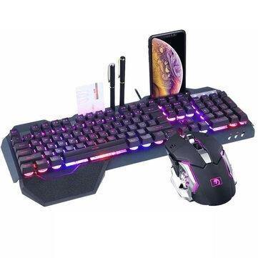 K618 104 Keys USB Wired Multimedia RGB Backlit Gaming Keyboard and 2400DPI LED Gaming Mouse Set - Gamer Z Paradise
