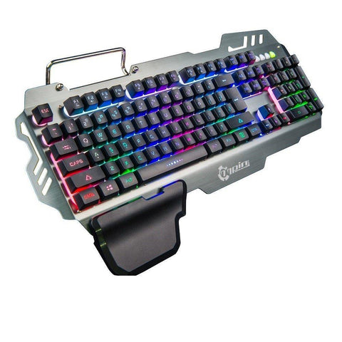 Keyboard LED Backlight Gaming Keyboard with Mechanical Feeling 104 Keys Waterproof Material Keyboard Holder for PC Gamer Home Office - Gamer Z Paradise