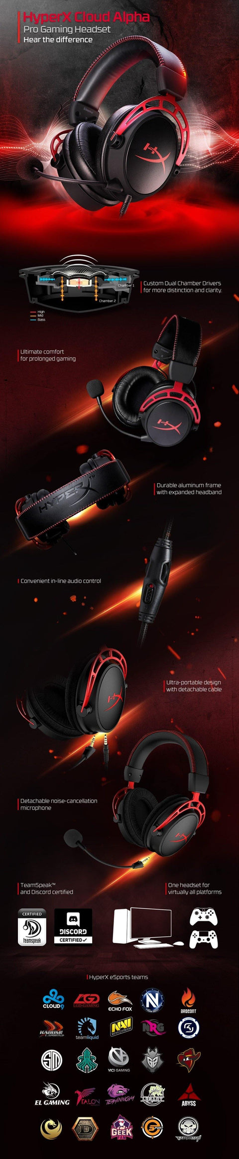 Kingston HyperX Cloud Alpha Limited Edition E-sports headset With a microphone Gaming Headset For PC PS4 Xbox Mobile - Gamer Z Paradise
