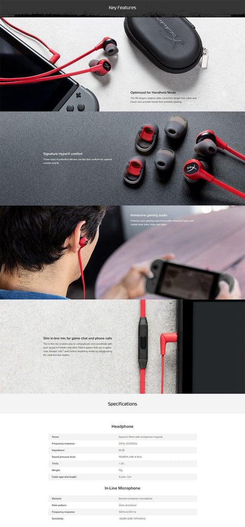 Kingston In-Ear headset HyperX Cloud Earbuds Gaming Headset With a microphone Immersive in-game audio - Gamer Z Paradise