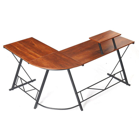 L-shaped Computer Desk Simple Computer Desk with Monitor Stand for Home Office - Gamer Z Paradise