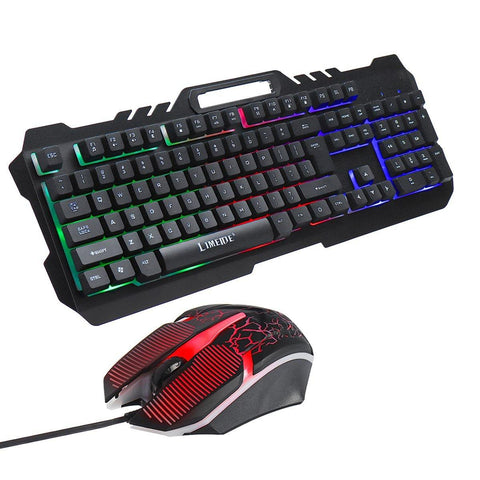 LIMEIDI T21 Wired Mechanical Keyboard & Mouse Set 104 Keys RGB Backlight Gaming Keyboard with Phone Holder 1600dpi Mouse - Gamer Z Paradise