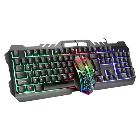 LIMEIDI T21 Wired Mechanical Keyboard & Mouse Set 104 Keys RGB Backlight Gaming Keyboard with Phone Holder 1600dpi Mouse - Gamer Z Paradise