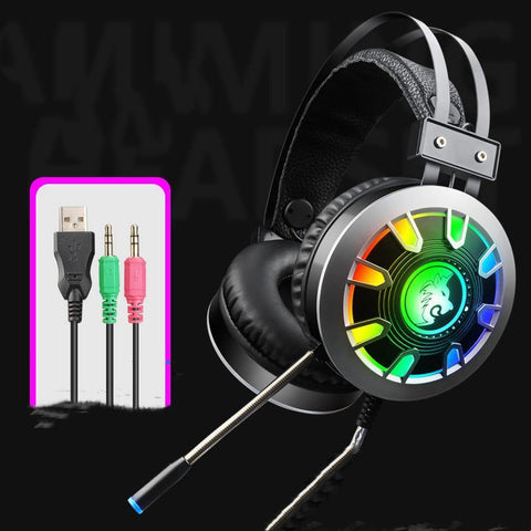 M5 Gaming Headset RGB Colorful Luminous Anti-Noise Heavy Bass Cable - Gamer Z Paradise