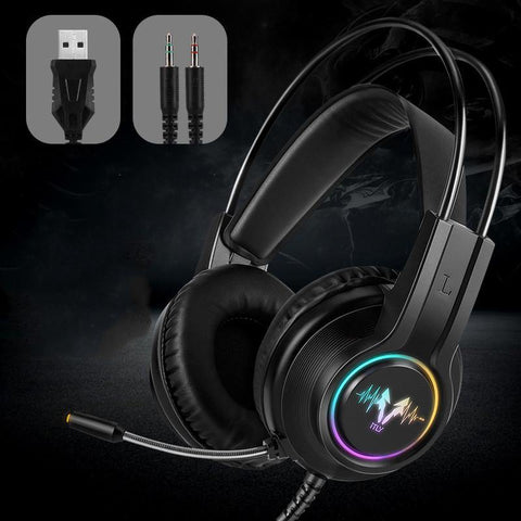 M5 Gaming Headset RGB Colorful Luminous Anti-Noise Heavy Bass Cable - Gamer Z Paradise