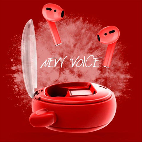 Macaron Red Tws5.0 Wireless Bluetooth Headset - Gamer Z Paradise