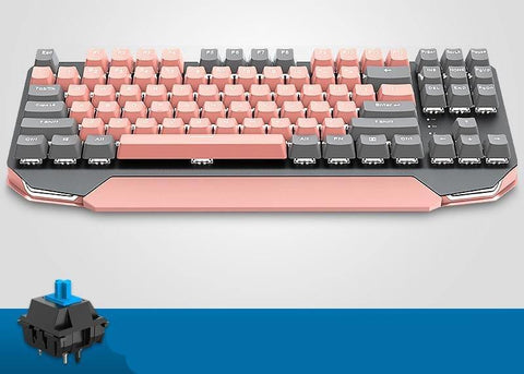 Machenike Gaming Keyboard K7 Wireless keyboard Pink Mechanical Keyboard 87 key Bluetooth 3.0 Black Switch Blue Switch keybaord - Gamer Z Paradise