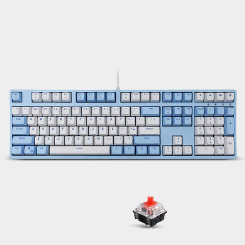 Mechanical Keyboard Sea Rhyme Light Blue Cyan Axis Red Axis Gaming - Gamer Z Paradise
