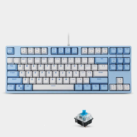Mechanical Keyboard Sea Rhyme Light Blue Cyan Axis Red Axis Gaming - Gamer Z Paradise
