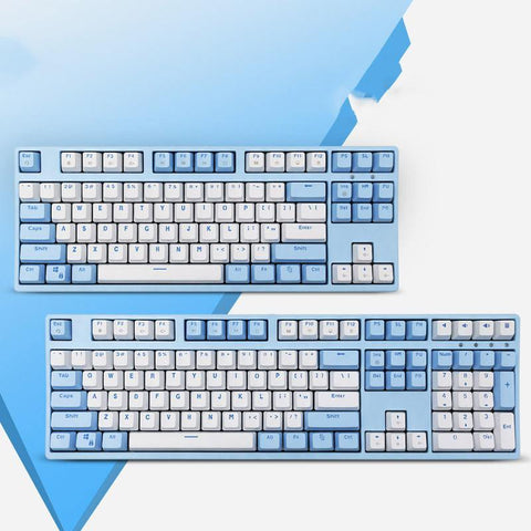 Mechanical Keyboard Sea Rhyme Light Blue Cyan Axis Red Axis Gaming - Gamer Z Paradise