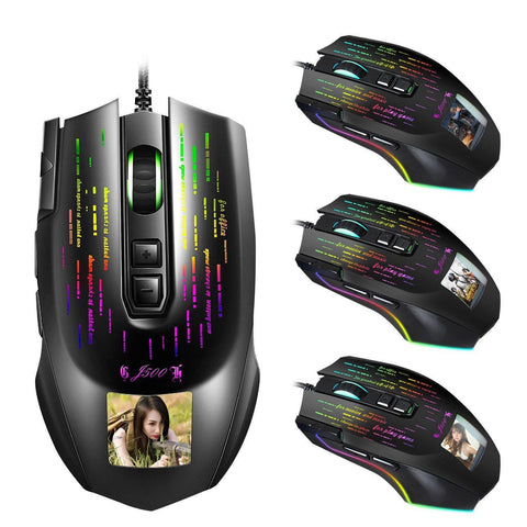 Multi-language Display Gaming Wired Macro Mouse - Gamer Z Paradise
