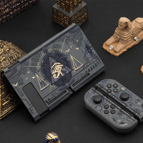 Mysterious Egypt Switch Protective Shell Black Hard Cover Back Grip Controller Split Housing Case - Gamer Z Paradise