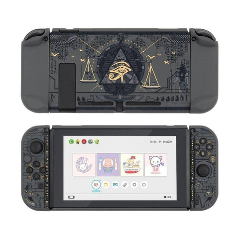 Mysterious Egypt Switch Protective Shell Black Hard Cover Back Grip Controller Split Housing Case - Gamer Z Paradise
