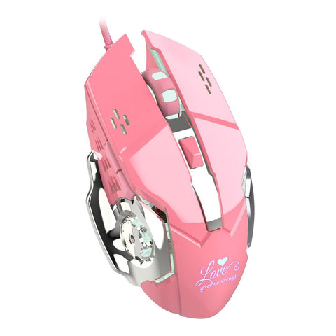 New X500 Pink Gaming Mouse 3200dpi White Light Design - Gamer Z Paradise