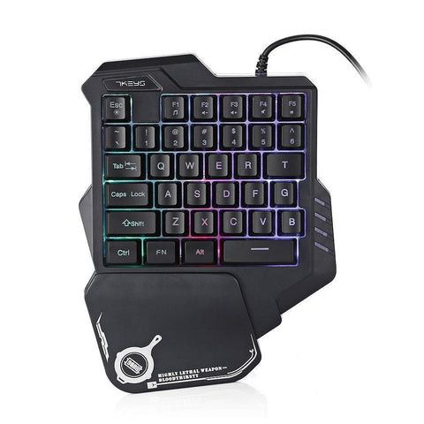 One-Handed Mechanical Gaming Keyboard RGB Backlit Portable Mini Gaming Keypad Game Controller - Gamer Z Paradise