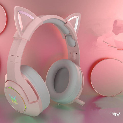 Pink wired earphone cute girl ECG gaming earphone - Gamer Z Paradise
