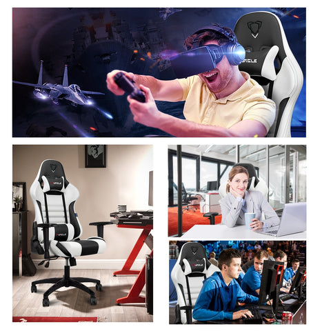 Furgle | Pro Series Gaming Chair with Comfortable Lumbar Support (Red & Black) | Gaming Chair